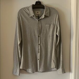PX Clothing Men’s Light Gray Button Down Shirt
